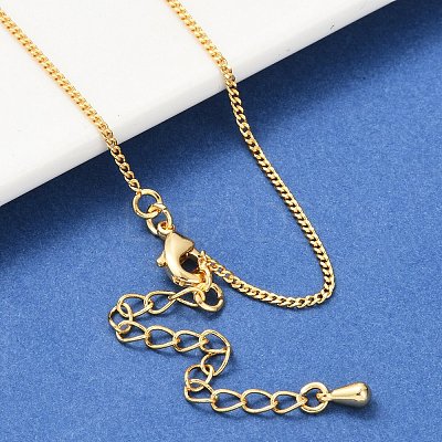 Long-Lasting Plated Brass Curb Chain Necklaces NJEW-K112-07G-NF-1
