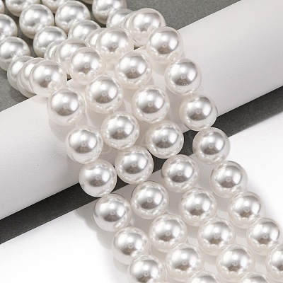 Baking Paint Pearlized Glass Pearl Round Bead Strands PEAR-H019-02D-04-1