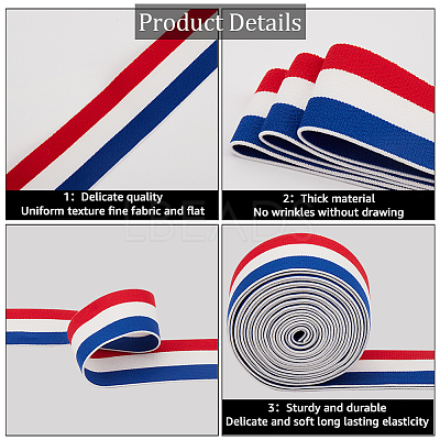 4.7 Yards Flat Nylon Striped Elastic Band OCOR-GF0003-84C-1