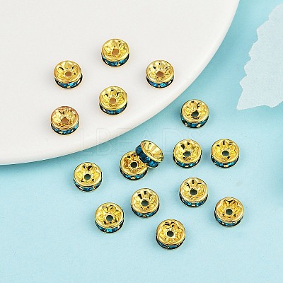 Brass Rhinestone Spacer Beads RB-A014-Z8mm-06G-1