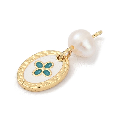 Natural Cultured Freshwater Pearl & Brass Pendants KK-U062-14G-03-1