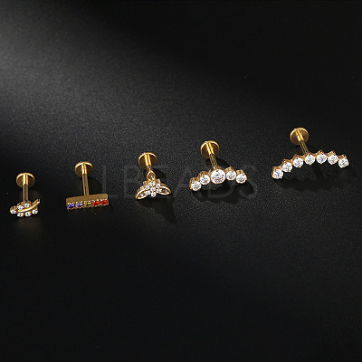 G23 Titanium Micro Pave Clear Cubic Zirconia Internally Threaded Labrets WG2497D-06-1