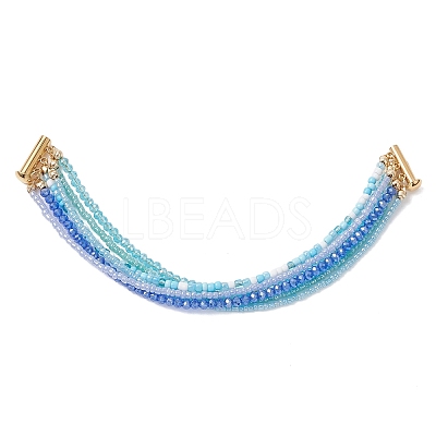 Glass Seed Beads Beaded Multi-Layer Bracelets for Women BJEW-JB12993-1