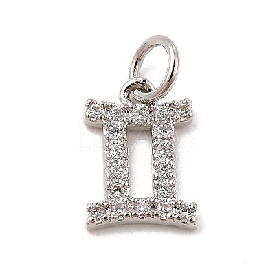 Brass Micro Pave Cubic Zirconia Charms KK-E077-02P-11-1