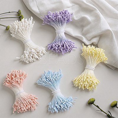 5 Bundles 5 Colors Gypsum with Cotton Cord Artificial Flower Core DIY-GF0014-07A-1