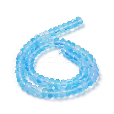 Frosted Transparent Glass Beads Strands FGLA-M002-01B-1