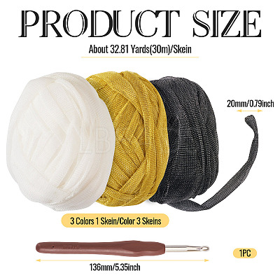 3 Skeins 3 Colors Polyester Yarn DIY-MB0002-06A-1