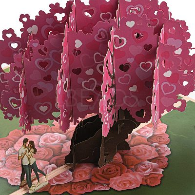 Rectangle 3D Pop Up Paper Greeting Card AJEW-F064-01B-1