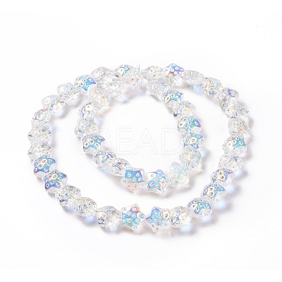 Transparent Electroplate Glass Beads Strands GLAA-C025-01D-1