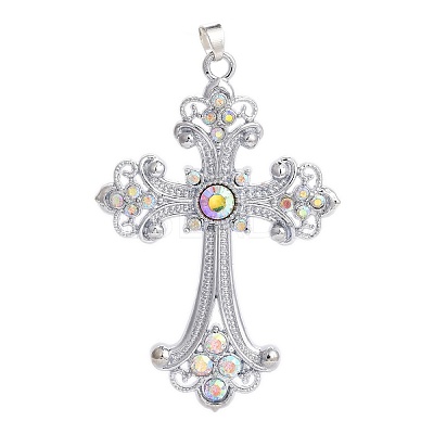 Alloy Rhinestone Big Pendants PALLOY-P198-01P-D-1