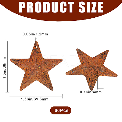 60Pcs Iron Pendants IFIN-GF0001-42B-1
