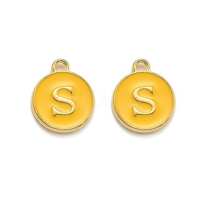 Golden Plated Alloy Enamel Charms ENAM-Q437-13S-1