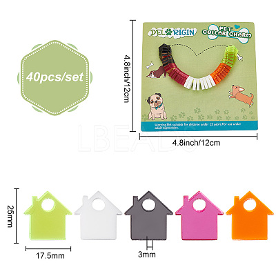 40Pcs 5 Colors Transparent Blank Acrylic Pet Dog ID Tag PALLOY-AB00047-1