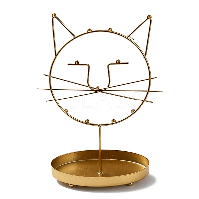 Iron Jewelry Display Stand with Tray ODIS-K003-06D-G-1