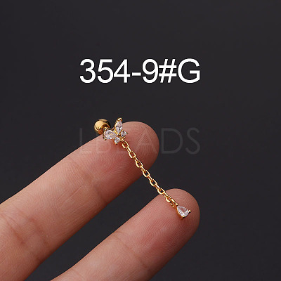 316L Stainless Steel Micro Pave Cubic Zirconia Cartilage Earrings WG094CA-27-1