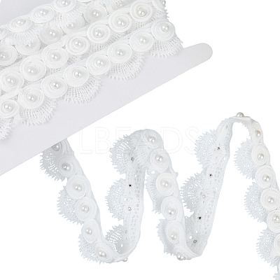 2.7~3 Yards Polyester Lace Trim SRIB-GF0001-30-1