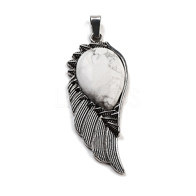Natural Howlite Big Pendants G-G112-02AS-09-1