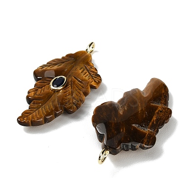 Natural Tiger Eye Carved Pendants G-K372-06G-01-1
