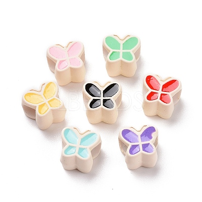 Rubberized Style Acrylic European Beads SACR-E009-05-1