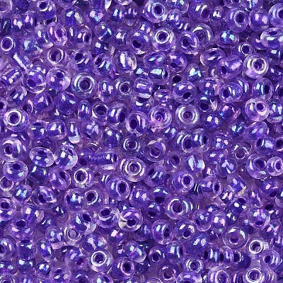 8/0 Transparent Colours Rainbows Glass Seed Beads SEED-R051-08B-01-1