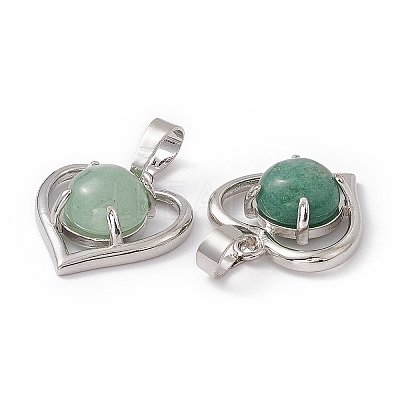 Natural Green Aventurine Pendants G-P484-04P-01-1