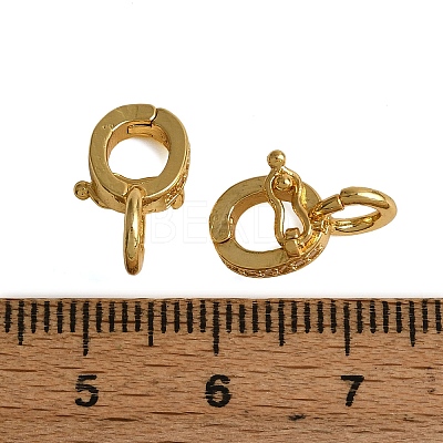 Brass Micro Pave Clear Cubic Zirconia Twister Clasps KK-H533-07G-1