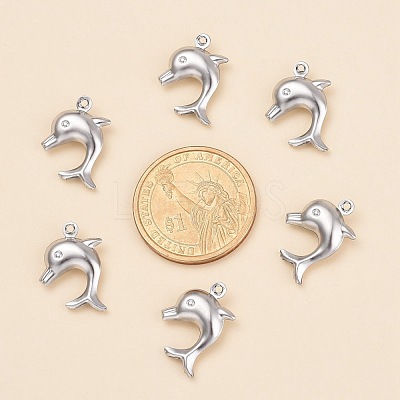 Tarnish Resistant Dolphin 304 Stainless Steel Pendants X-STAS-I045-29-1