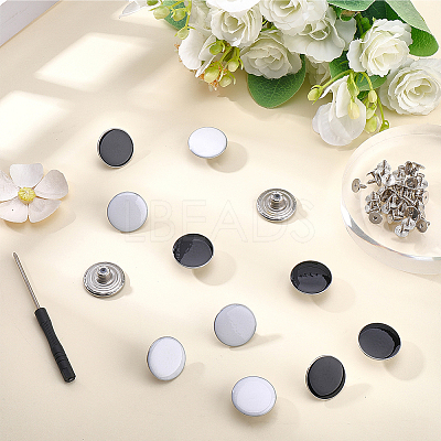 40Sets 2 Colors Alloy Enamel Buttons BUTT-GF0004-28-1