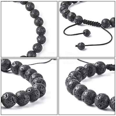 Adjustable Nylon Cord Braided Bead Bracelets BJEW-F308-55G-1