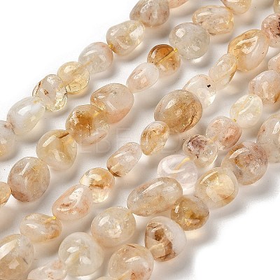 Natural Yellow Lodolite Quartz Beads Strands G-P497-01E-39B-1