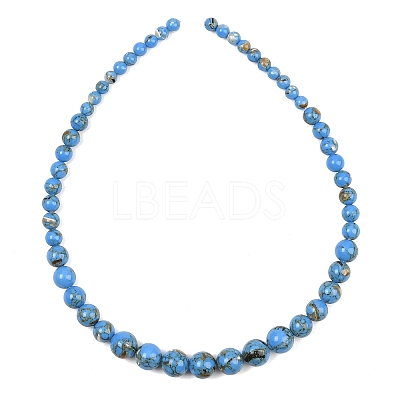 Synthetic Turquoise and Sea Shell Assembled Graduated Beads Strands GG-CBA2AE1-A07-E-1