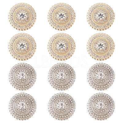 12Pcs 2 Colors 1-Hole Alloy Button DIY-FG0003-54-1