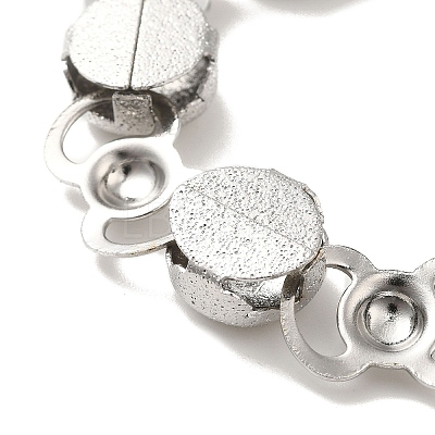 Non-Tarnish 304 Stainless Steel Flat Round Link Chain Bracelet BJEW-Q776-02A-02-1