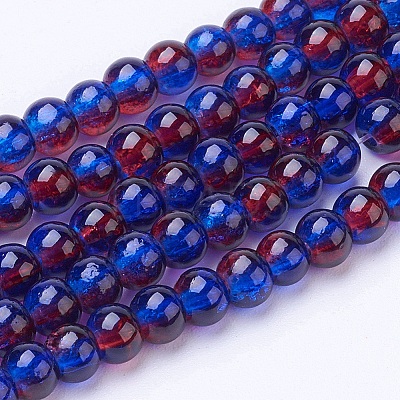 Spray Painted Crackle Glass Beads Strands CCG-Q002-4mm-12-1