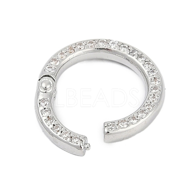Brass Micro Pave Cubic Zirconia Twister Clasp KK-G522-16P-1