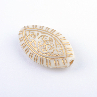Horse Eye Plating Acrylic Beads PACR-Q102-225A-1