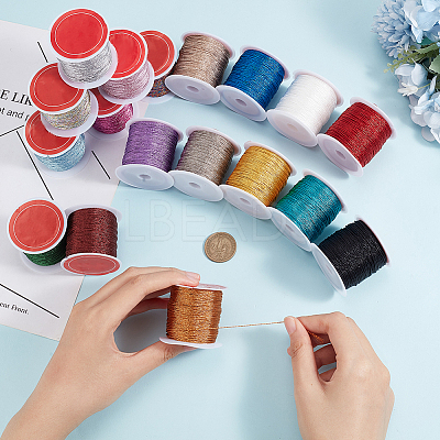 18 Rolls 18 Colors Round Metallic Cord MCOR-BC0001-01B-1