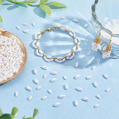 1500Pcs 2 Styles Rice Imitation Pearl Acrylic Beads OACR-FG0001-36-1