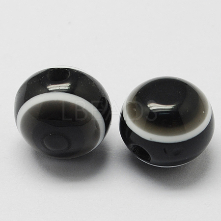 Round Evil Eye Resin Beads LS-RESI-R159-10mm-02-1