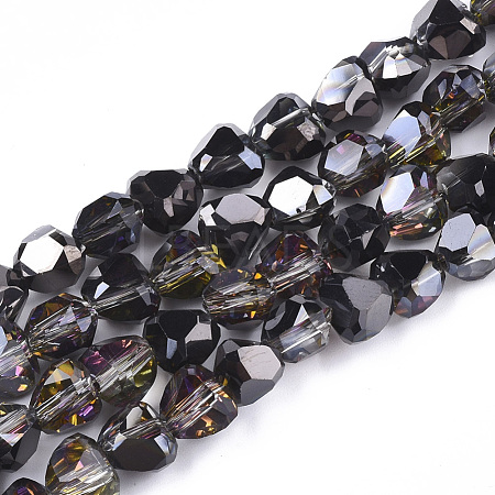 Electroplated Glass Beads Strands EGLA-T015-01O-1