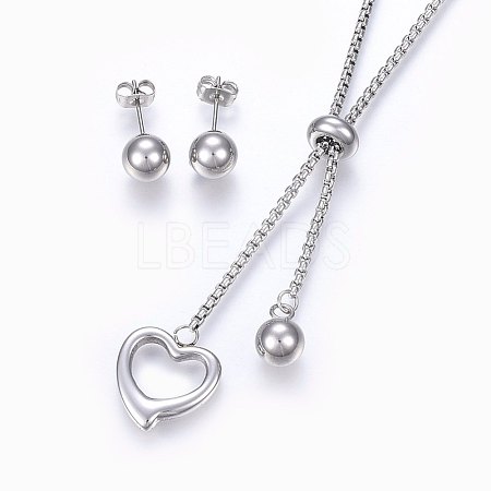 304 Stainless Steel Jewelry Sets SJEW-P098-08P-1