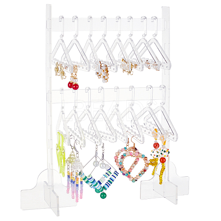 Transparent Acrylic Earring Display Stands EDIS-WH0030-09-1