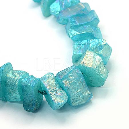 Electroplate Natural & Dyed Quartz Crystal Graduated Beads Strands G-L456-32B-1