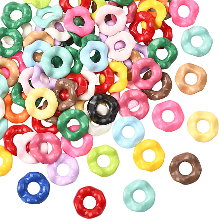100Pcs Acrylic Twist Disc European Large Hole Beads MACR-SC0002-40-1