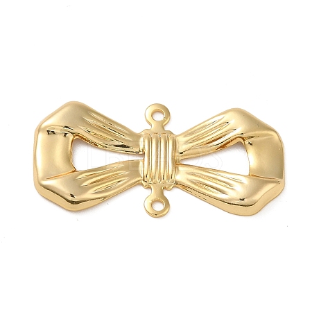 Brass Bowknot Connector Charms KK-O100-03G-1