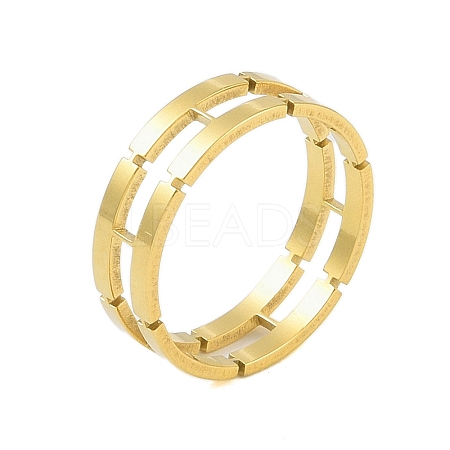 304 Stainless Steel Chain Shape Finger Ring LS-RJEW-C084-01A-G-1