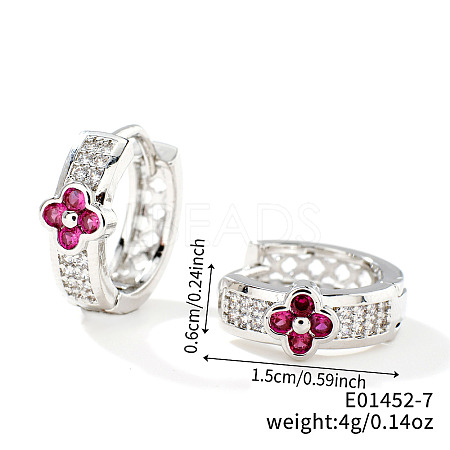 Exquisite Colorful Flower Earrings with Delicate Rhinestones and Elegant Design HE6787-7-1