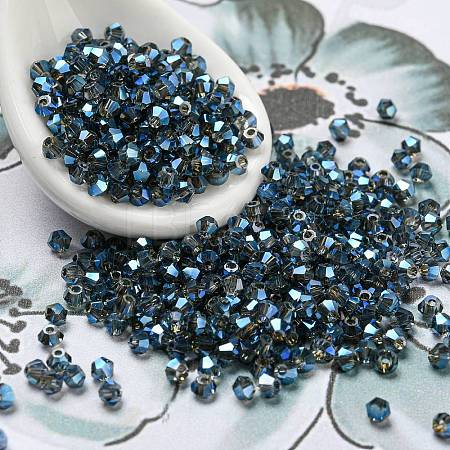 Full Rainbow Plated Transparent Electroplate Glass Beads EGLA-M030-02A-FR02-1