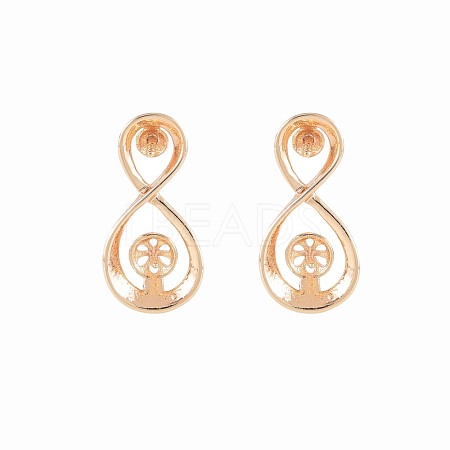 Brass Stud Earring Findings KK-S364-141-1