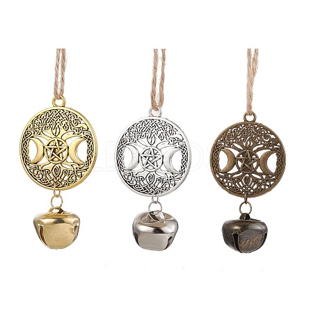 3Pcs Iron Bell Pendant Decorations HJEW-JM02504-1